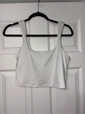 Athleta White Scoop Neck Tank Top